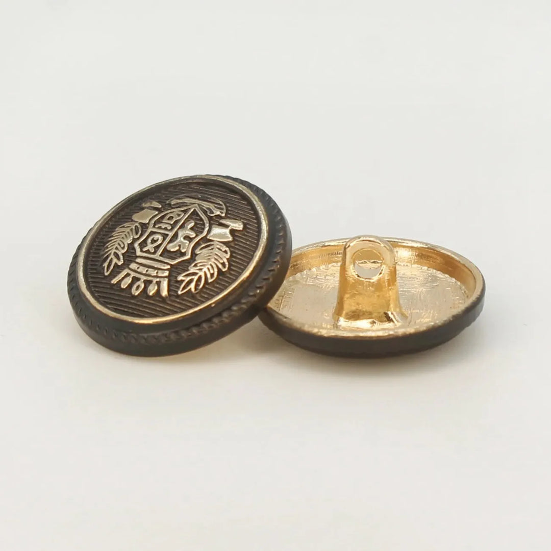 Imperial Gold Crest Metal Button | 18mm(28L) & 22mm(34L)