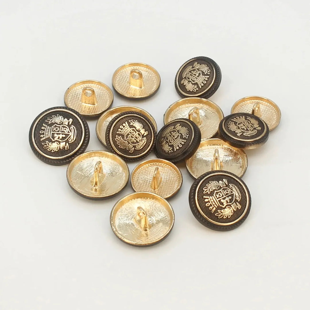 Imperial Gold Crest Metal Button | 18mm(28L) & 22mm(34L)