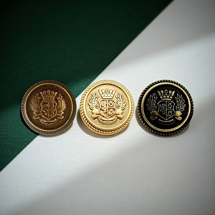 Imperial Gold Crest Metal Button | 18mm(28L) & 22mm(34L)