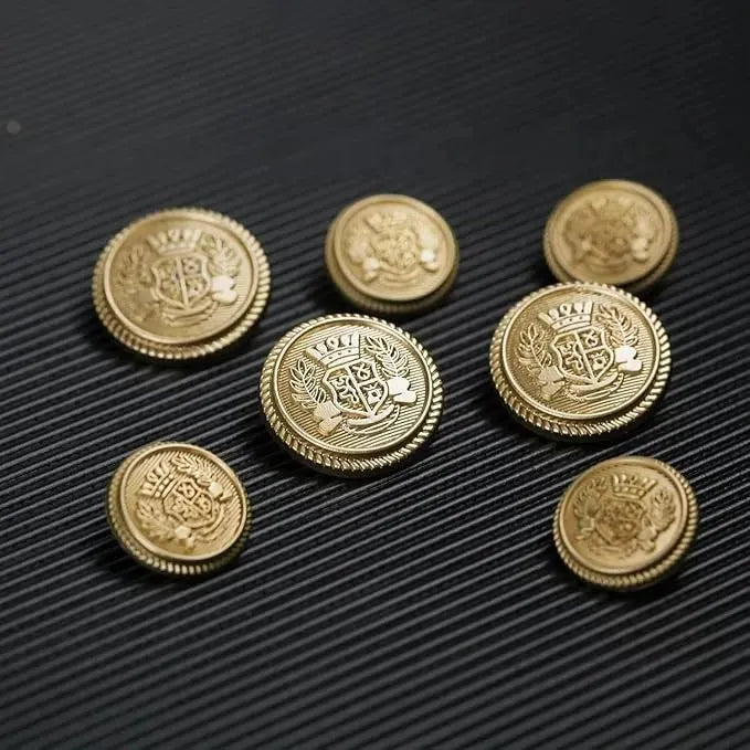 Imperial Gold Crest Metal Button | 18mm(28L) & 22mm(34L)