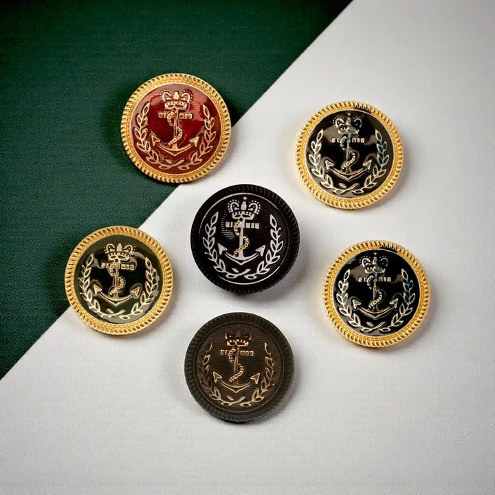 Anchor Style Metal Buttons | 18mm(28L) & 23mm(36L)