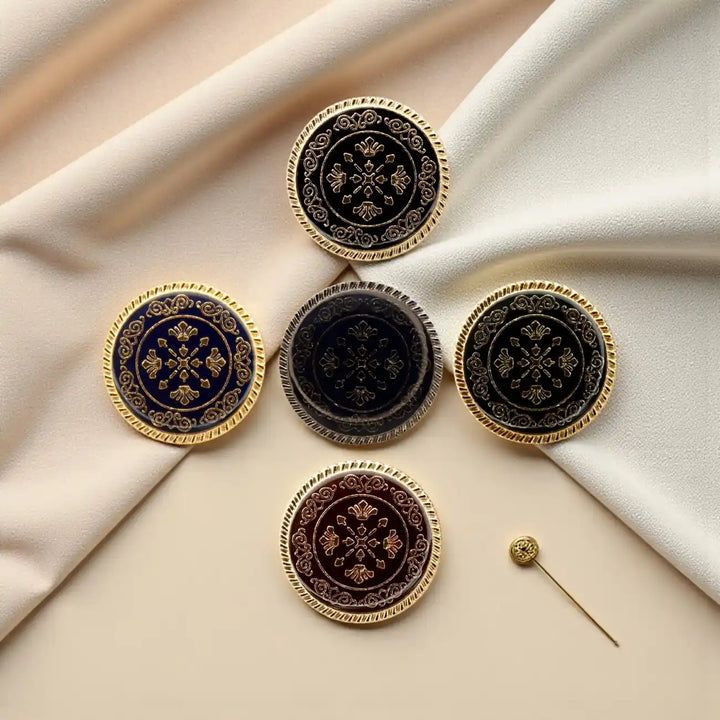 Ornate Snowflake Metal Buttons | 17mm(2L) & 22mm(34L)