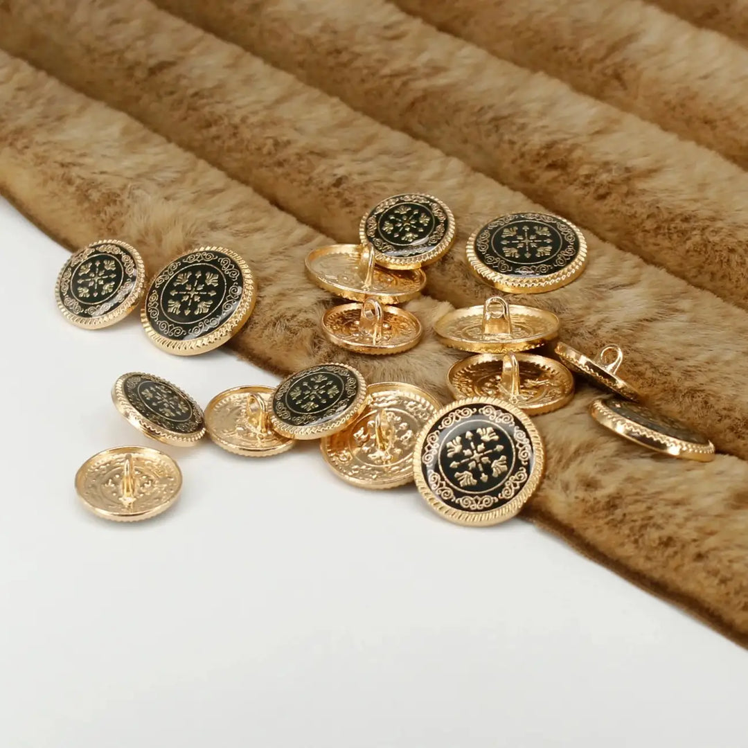 Ornate Snowflake Metal Buttons | 17mm(2L) & 22mm(34L)