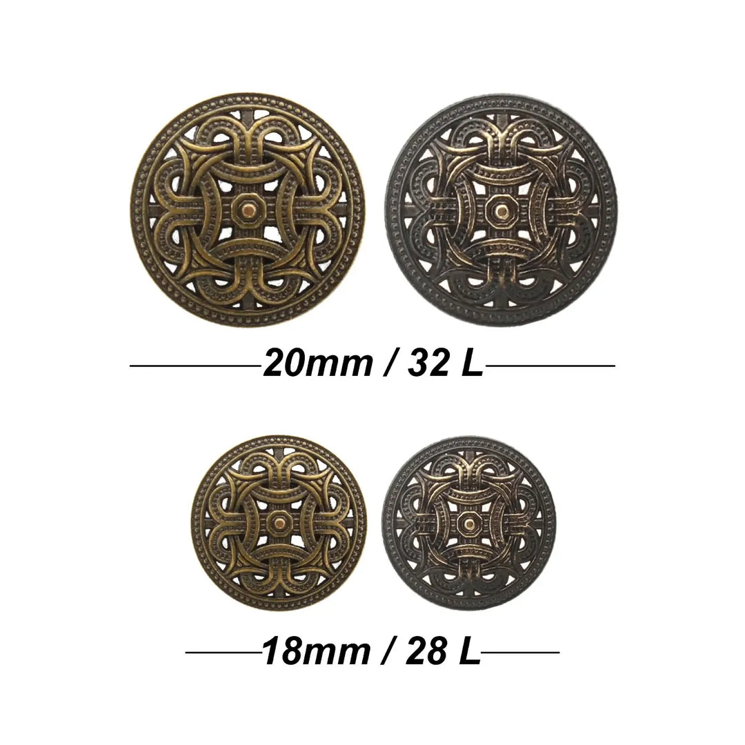 Baroque Design Metal Buttons | 18mm(28L) &  20mm(32L)