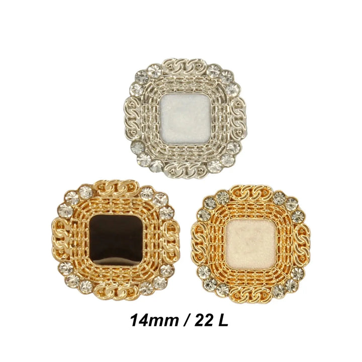 Rhinestone Diamond Metal Enamel Resin Button