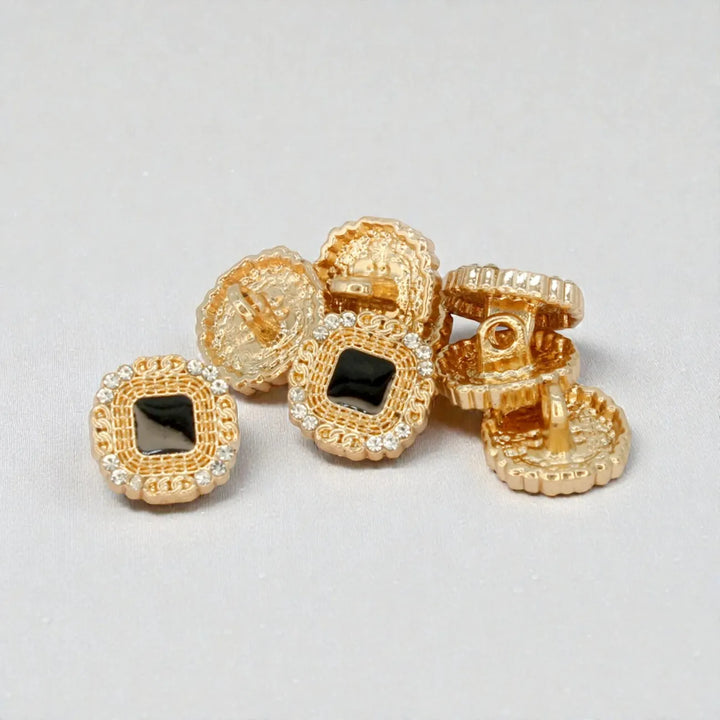 Rhinestone Diamond Metal Enamel Resin Button