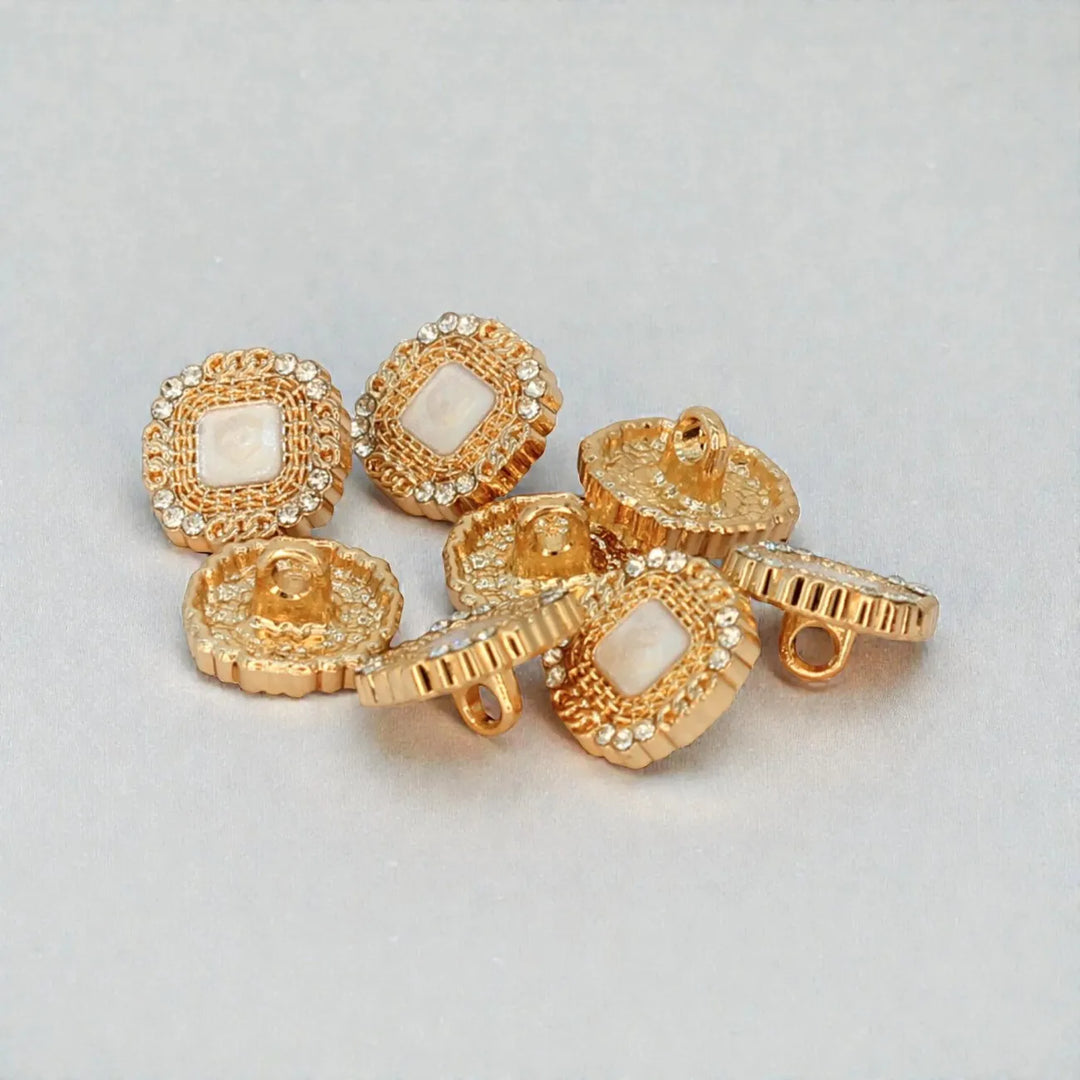 Rhinestone Diamond Metal Enamel Resin Button