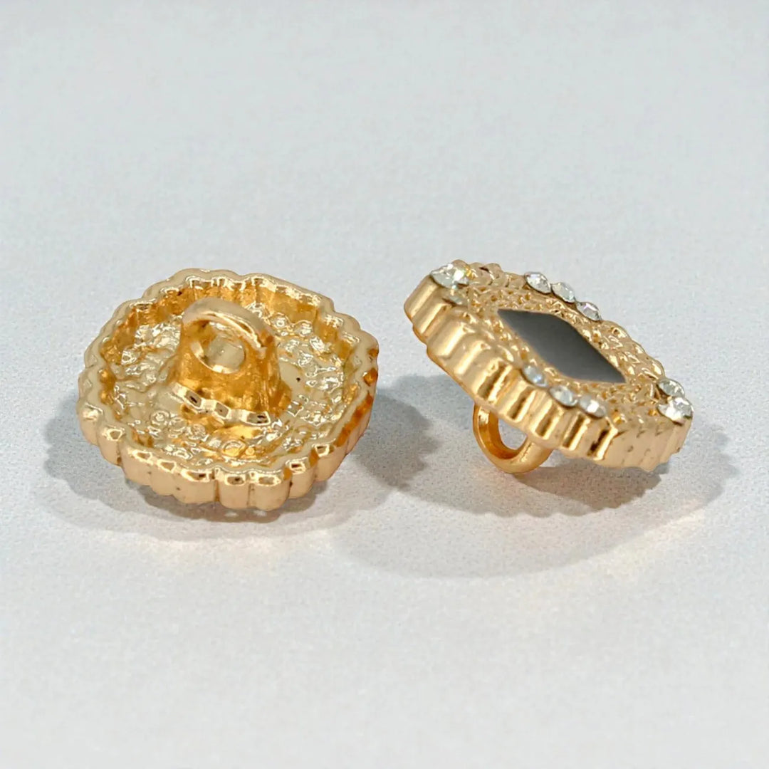 Rhinestone Diamond Metal Enamel Resin Button
