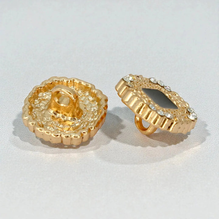 Rhinestone Diamond Metal Enamel Resin Button