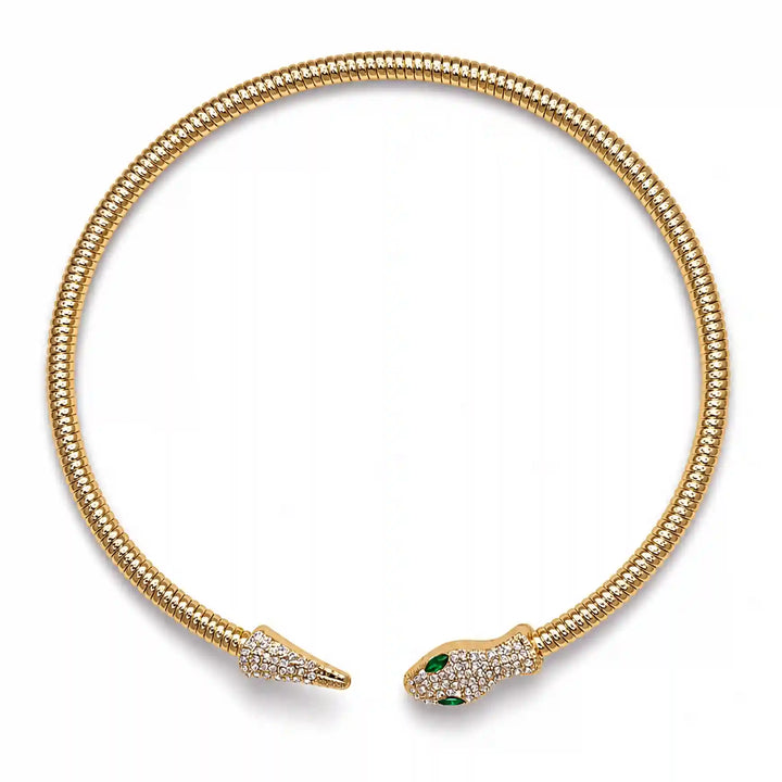 Luxury Snake Head Rhinestone Hasli Choker Necklace