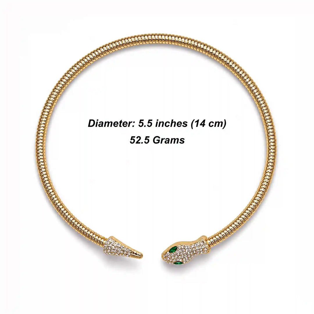 Luxury Snake Head Rhinestone Hasli Choker Necklace