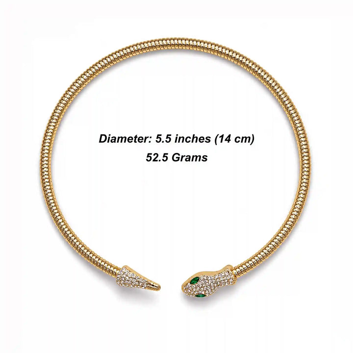 Luxury Snake Head Rhinestone Hasli Choker Necklace