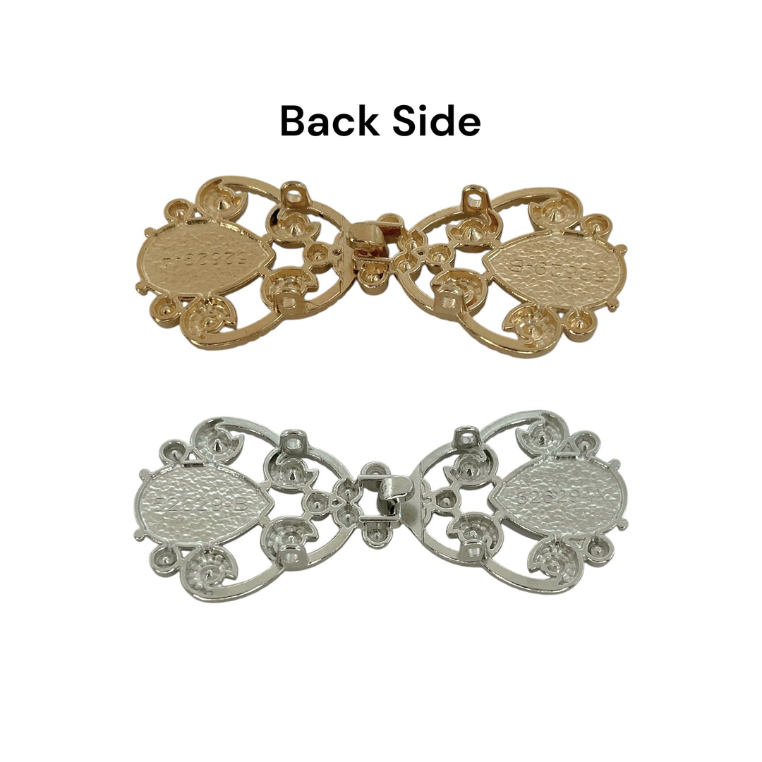 Pearl & Rhinestone Metal Frog Clsoure Buttons
