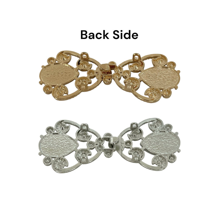 Pearl & Rhinestone Metal Frog Clsoure Buttons