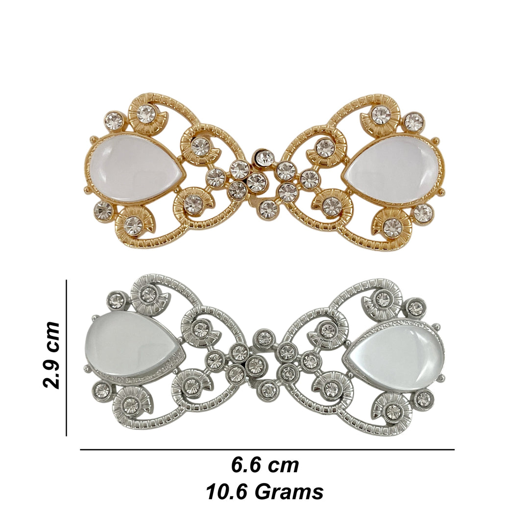 Pearl & Rhinestone Metal Frog Clsoure Buttons