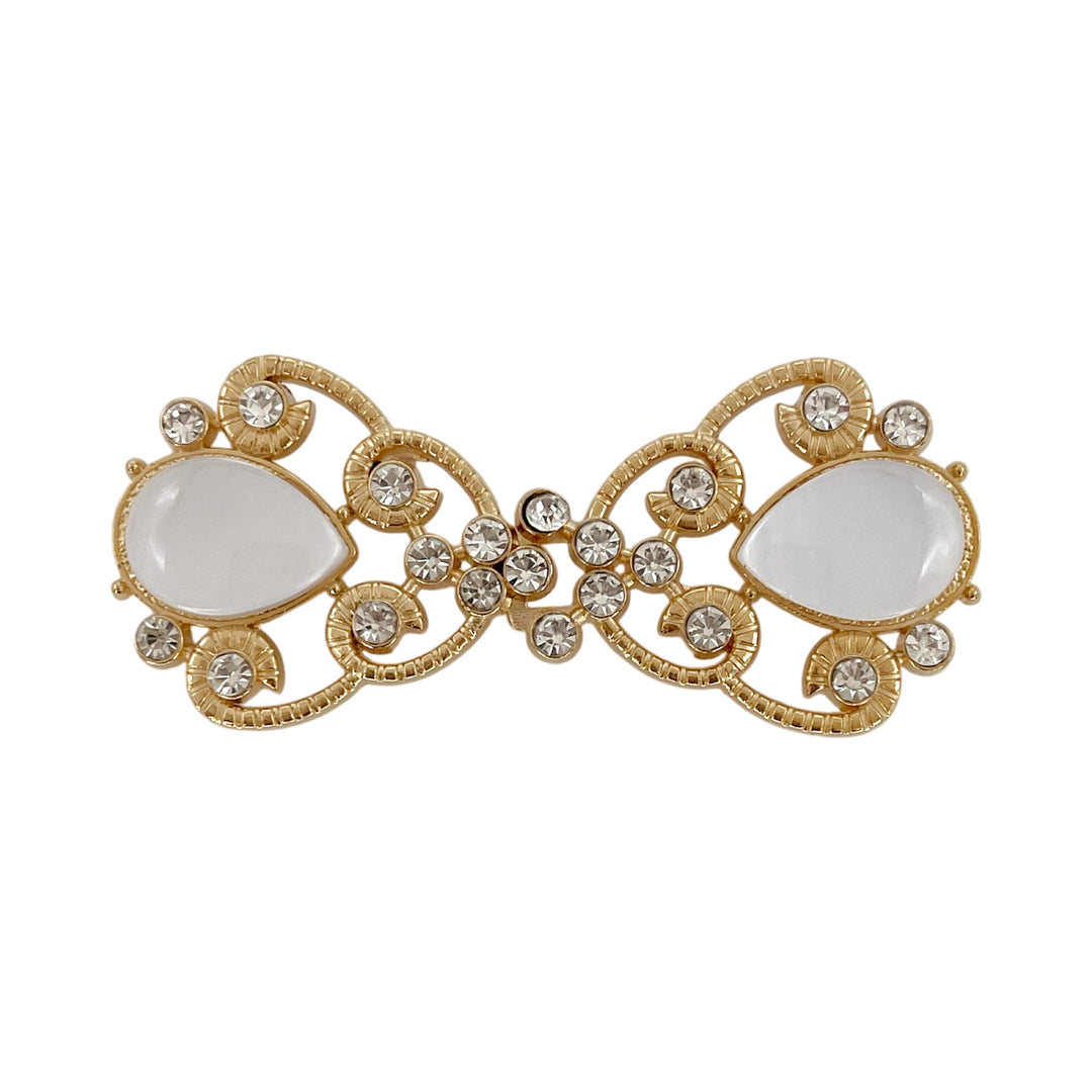 Pearl & Rhinestone Metal Frog Clsoure Buttons