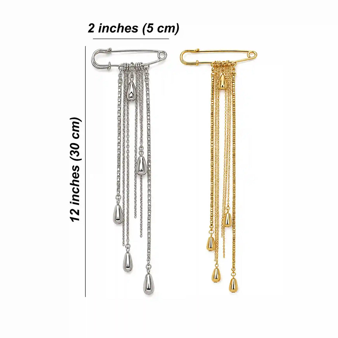 Chain Tassel Brooch Pin