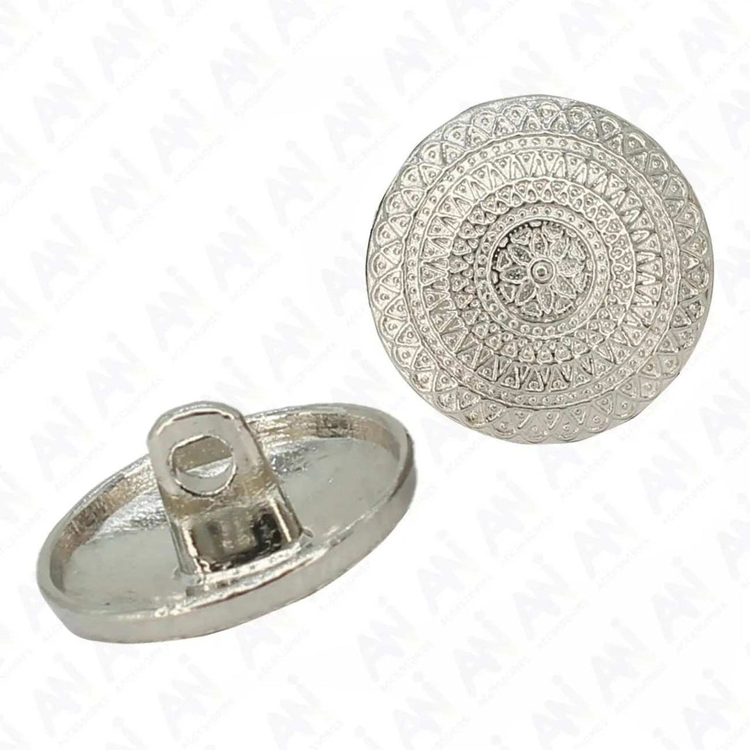 Embossed Floral Metal Buttons | 18mm(28L) & 23mm(36L)