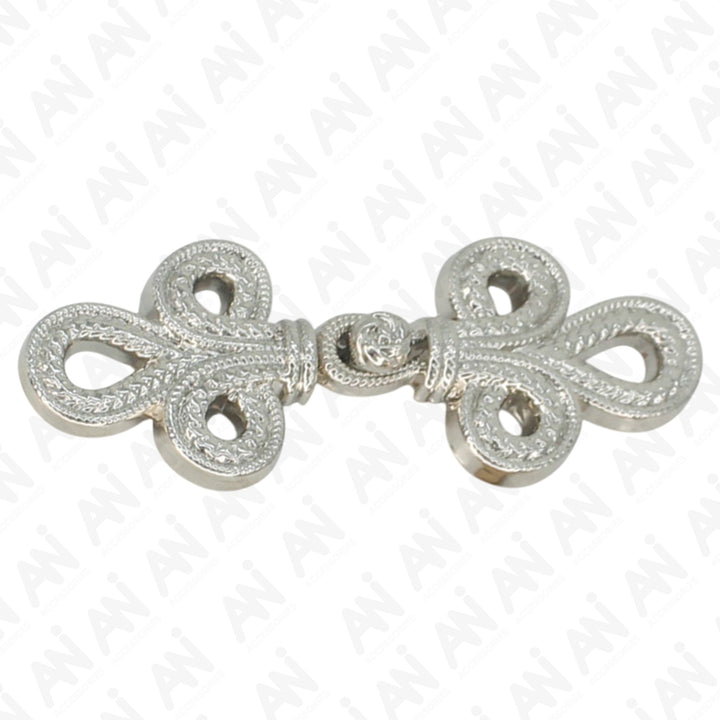 Luxurious intertwined loop frog closure metal button