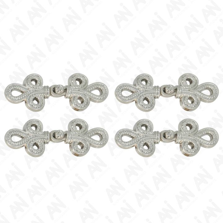 Luxurious intertwined loop frog closure metal button