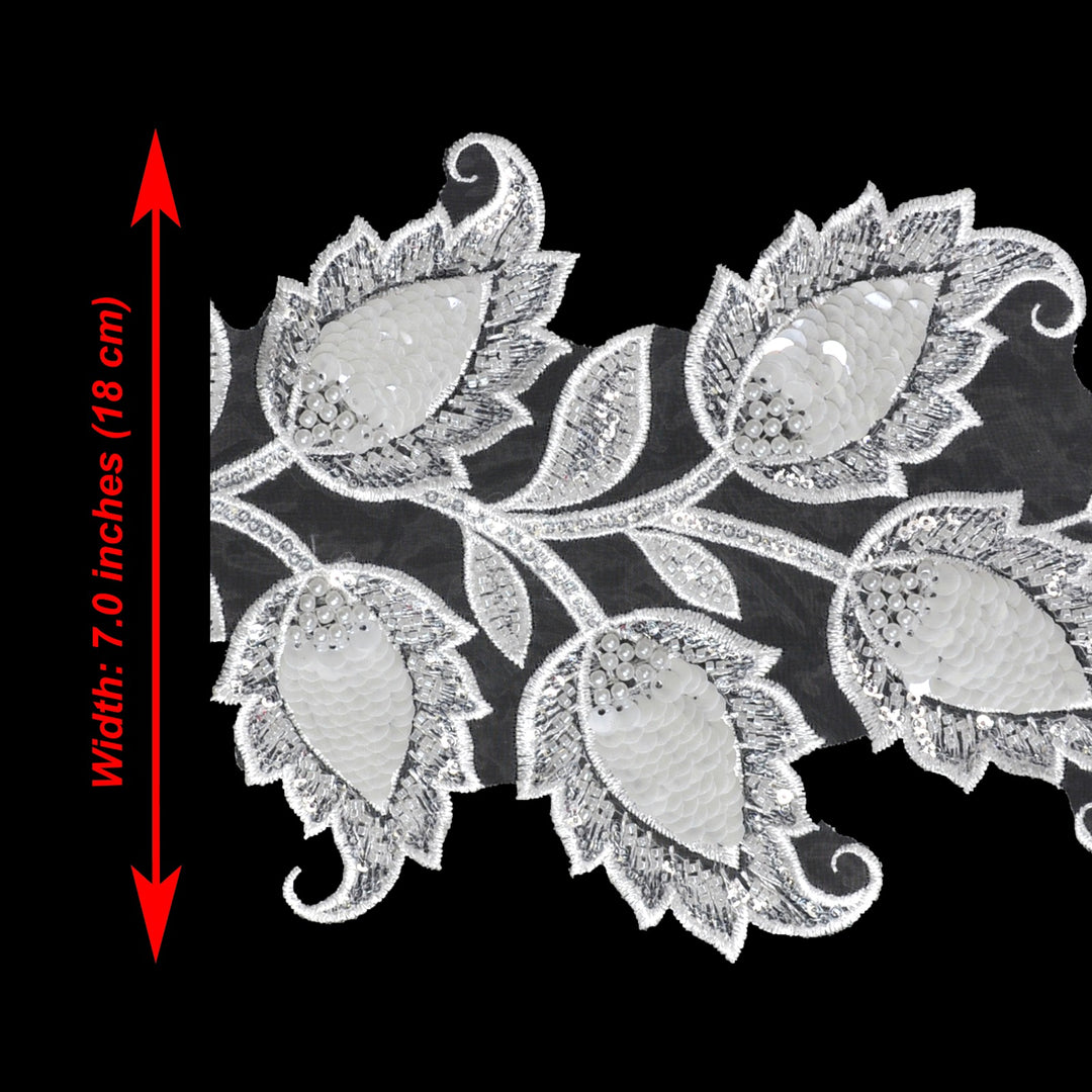 Tulip Flower 1 Meter Sequins Lace