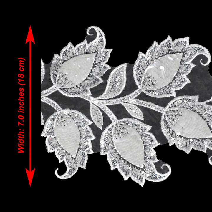 Tulip Flower 1 Meter Sequins Lace