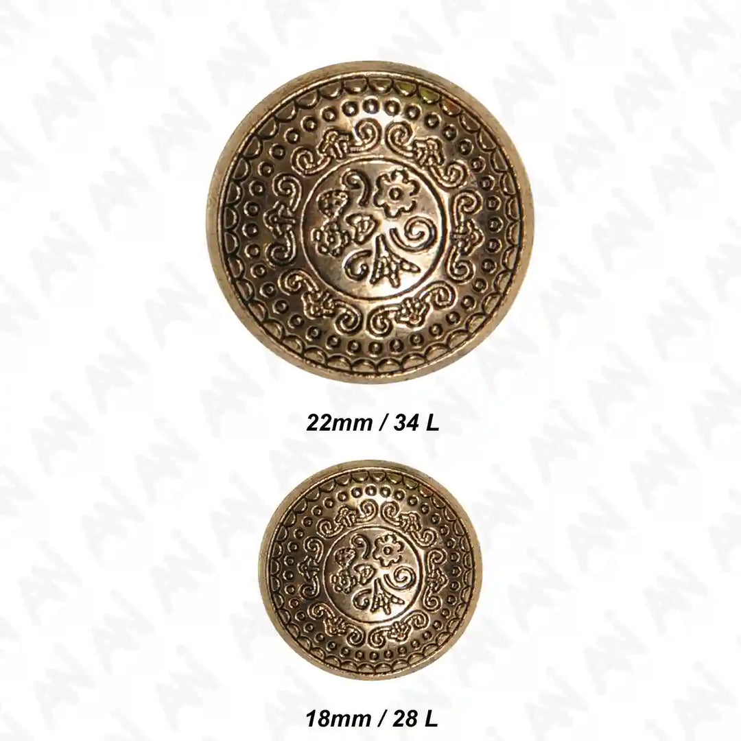 Silver Symphony Metal Buttons | 18mm × 21mm