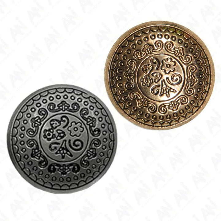 Silver Symphony Metal Buttons | 18mm × 21mm