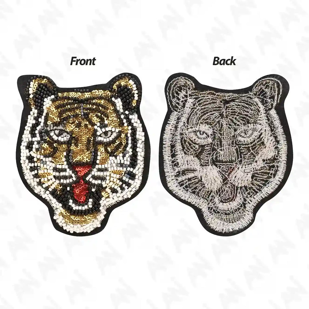 Big & Small size Tiger's Roar Beaded Sew Patch for Denim, Shirt & More