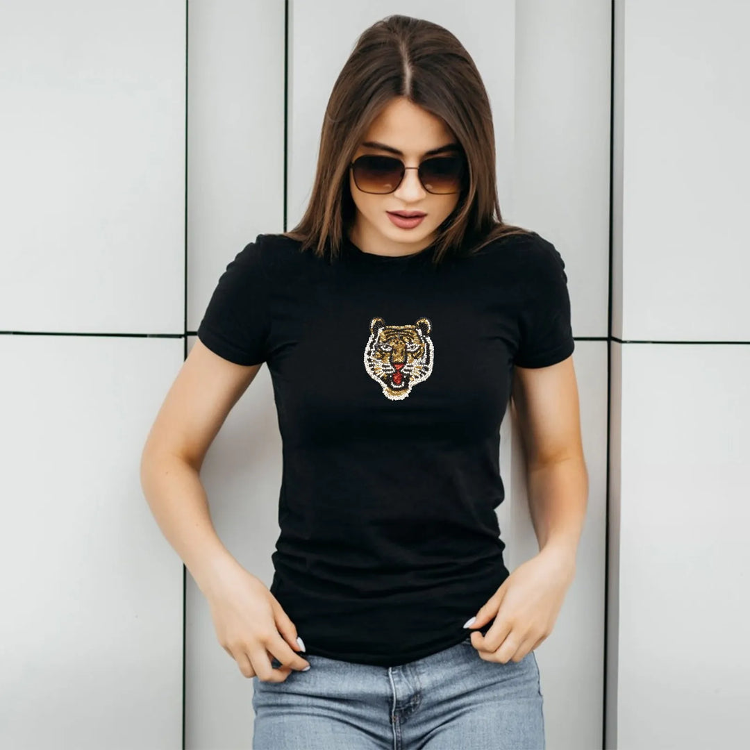 Big & Small size Tiger's Roar Beaded Sew Patch for Denim, Shirt & More