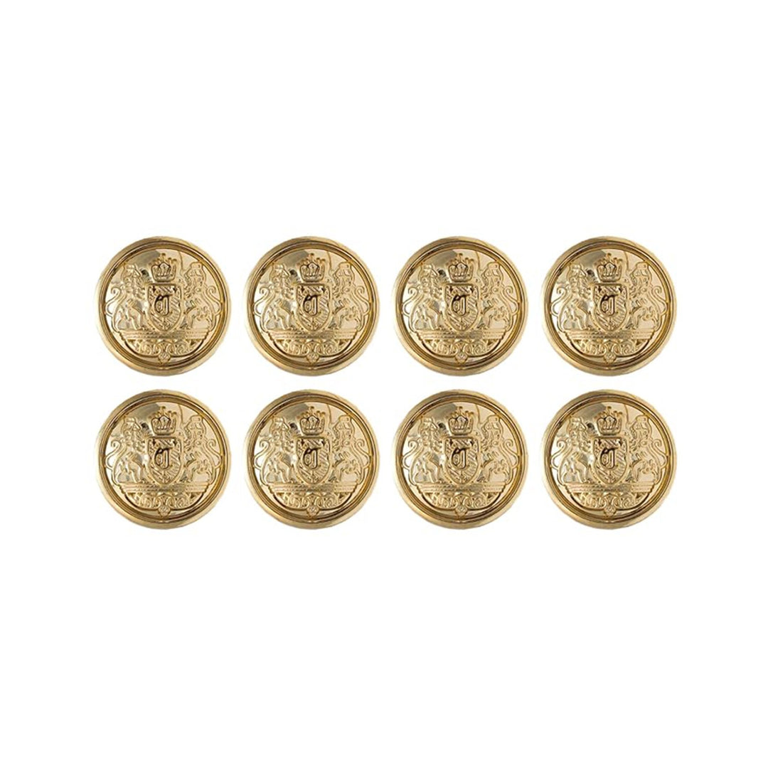 Intricate Crown and Shield Buttons( Pack of 8 Buttons)