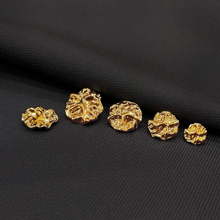 Gold Nugget Metal Shank Button (Pack of 8 Buttons)
