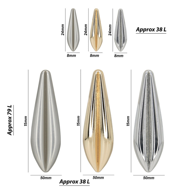 Metallic Teardrop Metal Button | 50mm & 24mm