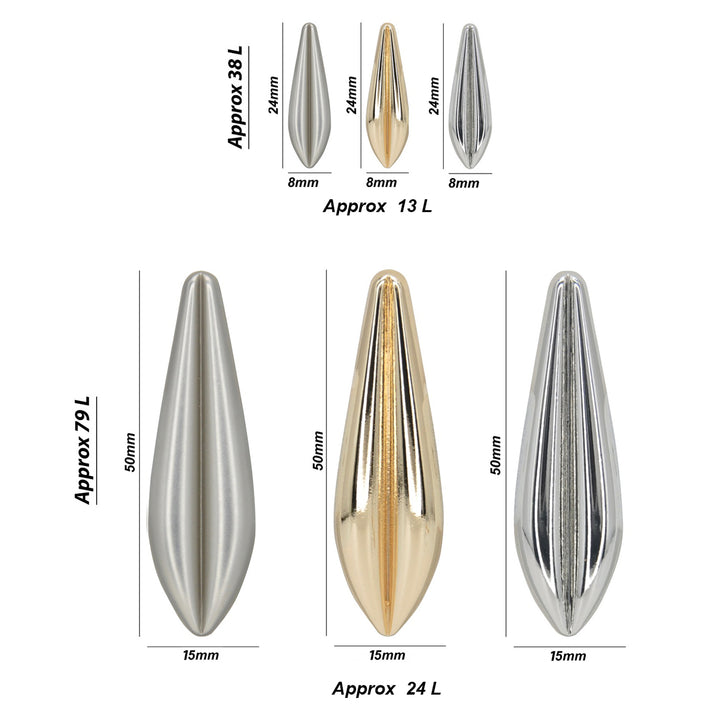 Metallic Teardrop Metal Button | 50mm & 24mm
