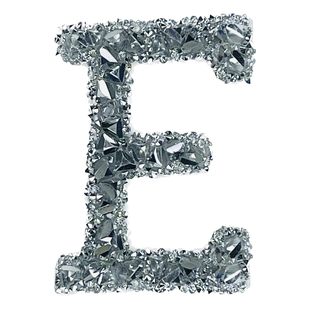 Letter K White Sparkling Rhinestone Patch