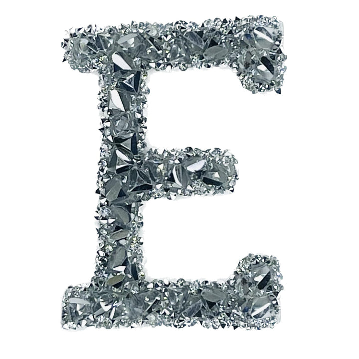 Letter K White Sparkling Rhinestone Patch