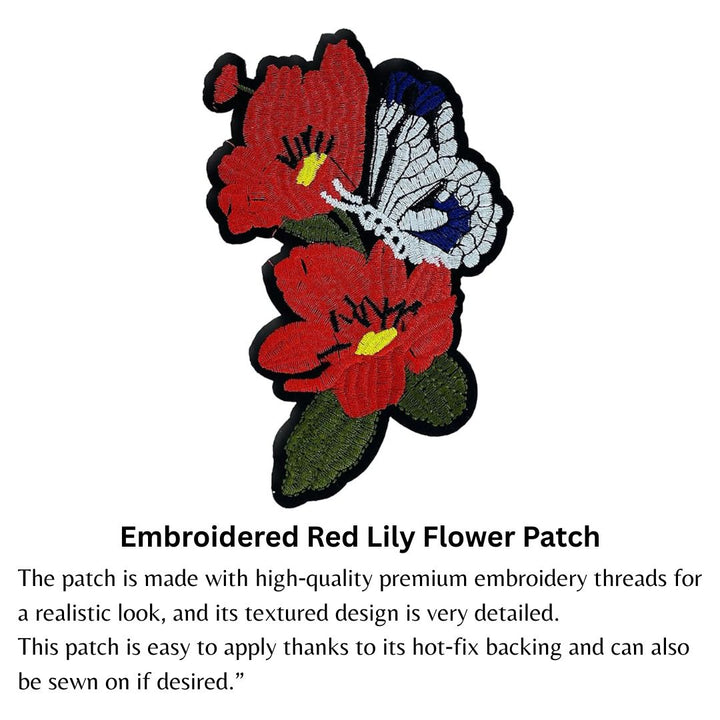 Red Lily Heat transfer or Sew Patch