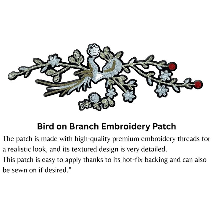 Bird on Branch Embroidery Patch