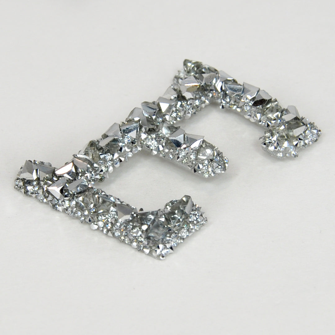 Letter A White Sparkling Rhinestone Patch