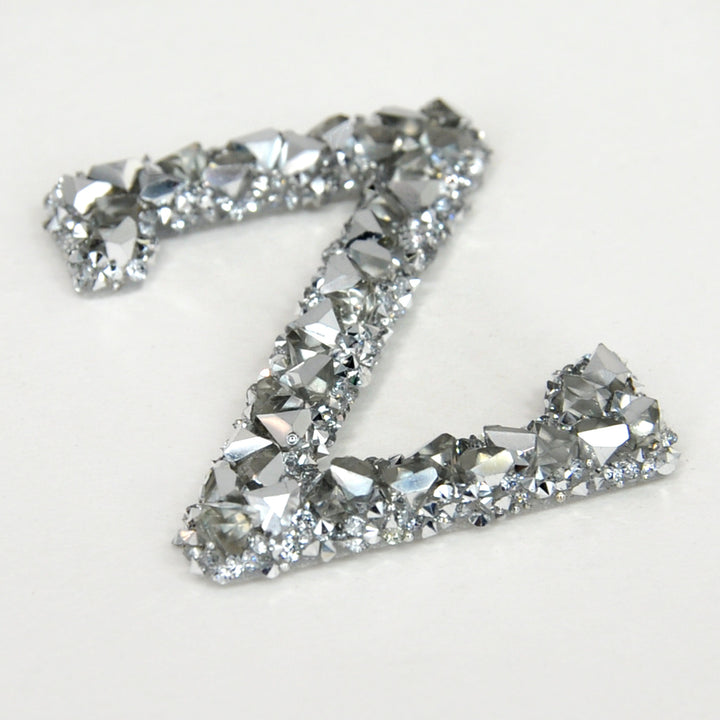 Letter A White Sparkling Rhinestone Patch