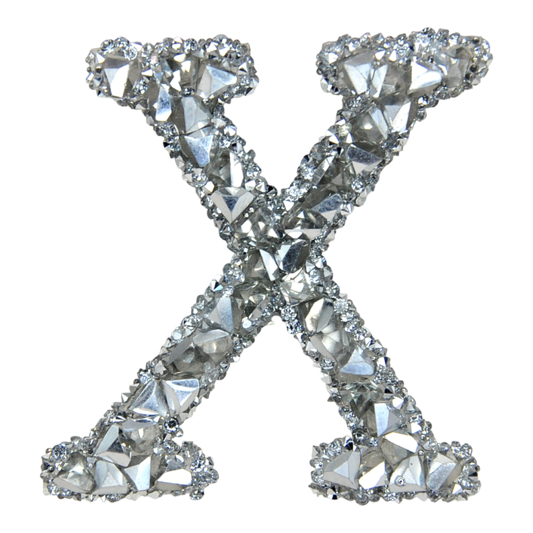Letter A White Sparkling Rhinestone Patch
