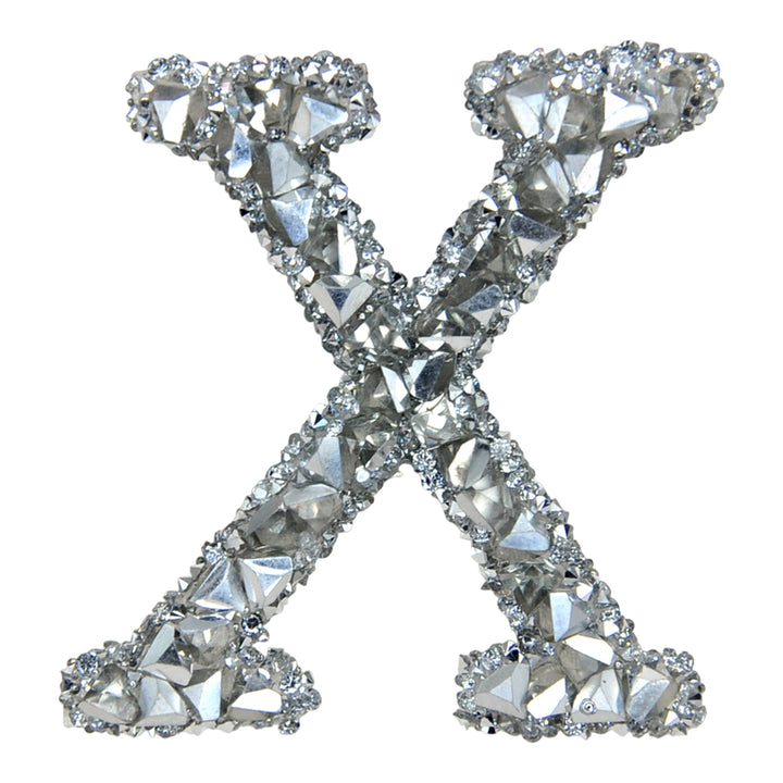 Letter A White Sparkling Rhinestone Patch