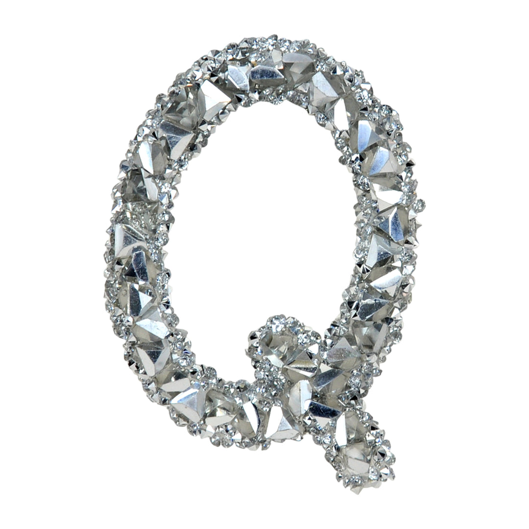 Letter A White Sparkling Rhinestone Patch