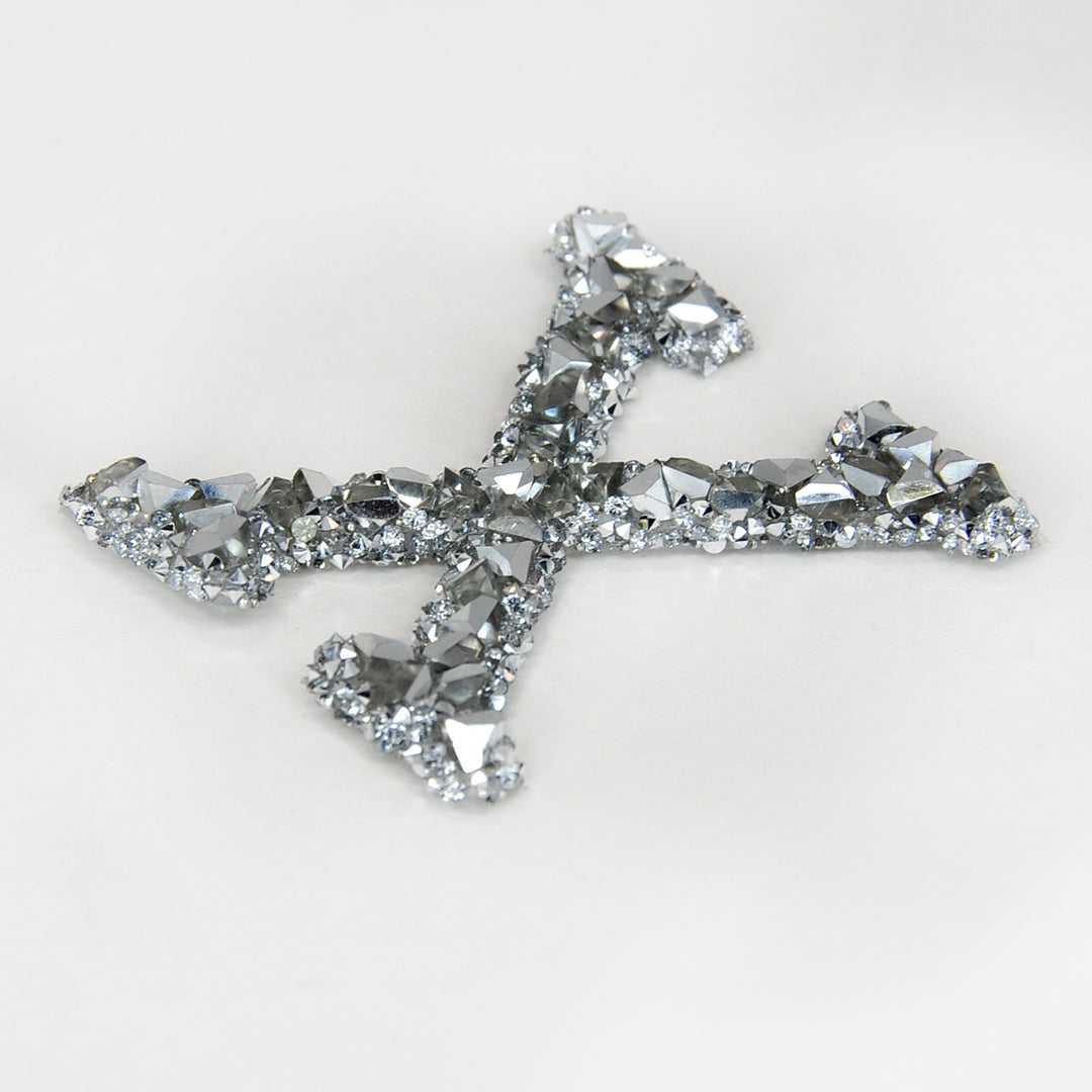 Letter A White Sparkling Rhinestone Patch