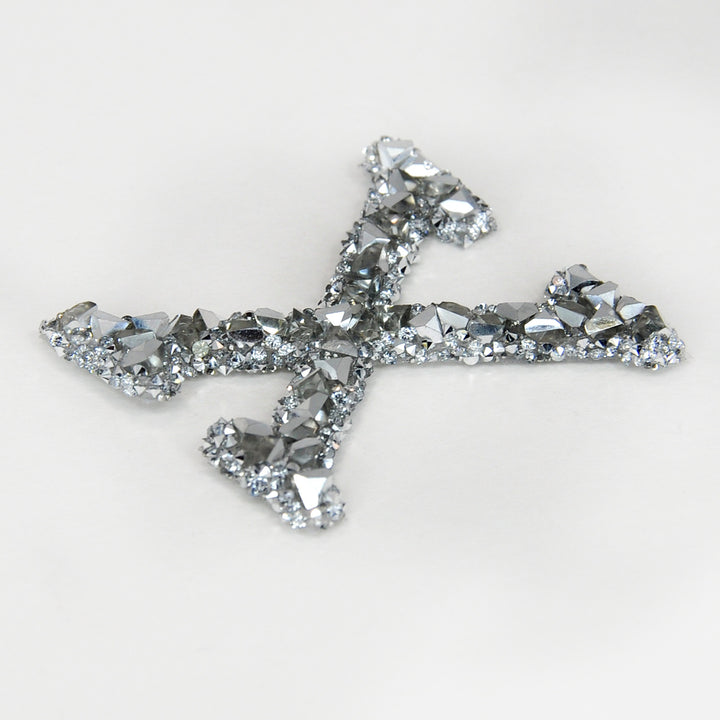 Letter A White Sparkling Rhinestone Patch