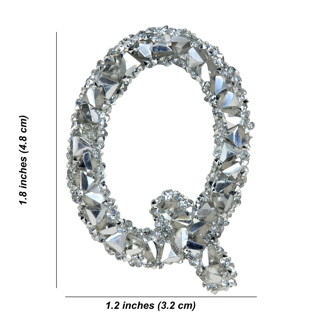Letter A White Sparkling Rhinestone Patch