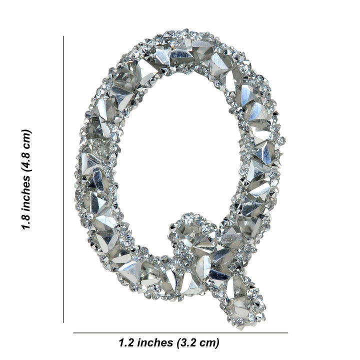Letter A White Sparkling Rhinestone Patch