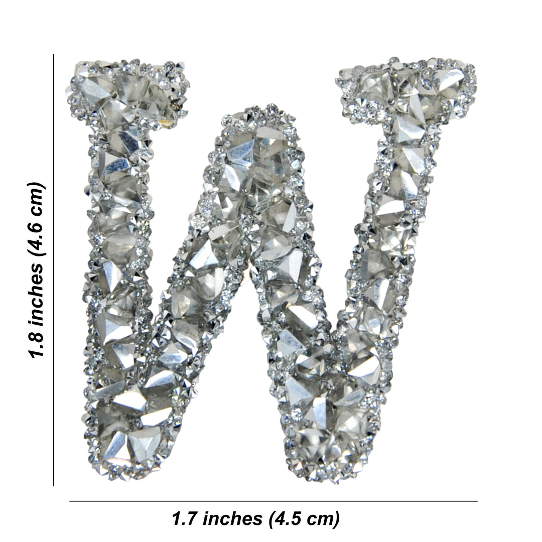 Letter A White Sparkling Rhinestone Patch