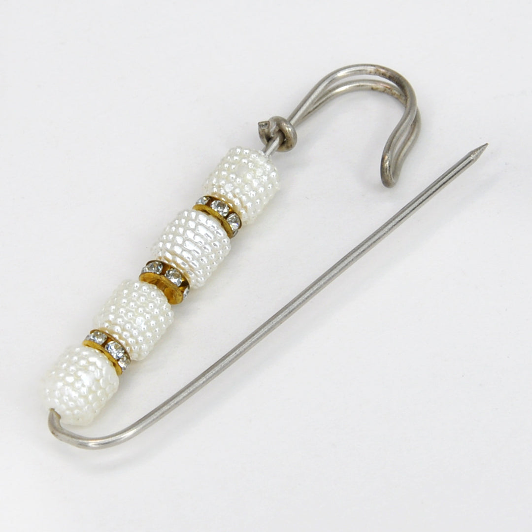 Pearl Rhinestone Safety Pins