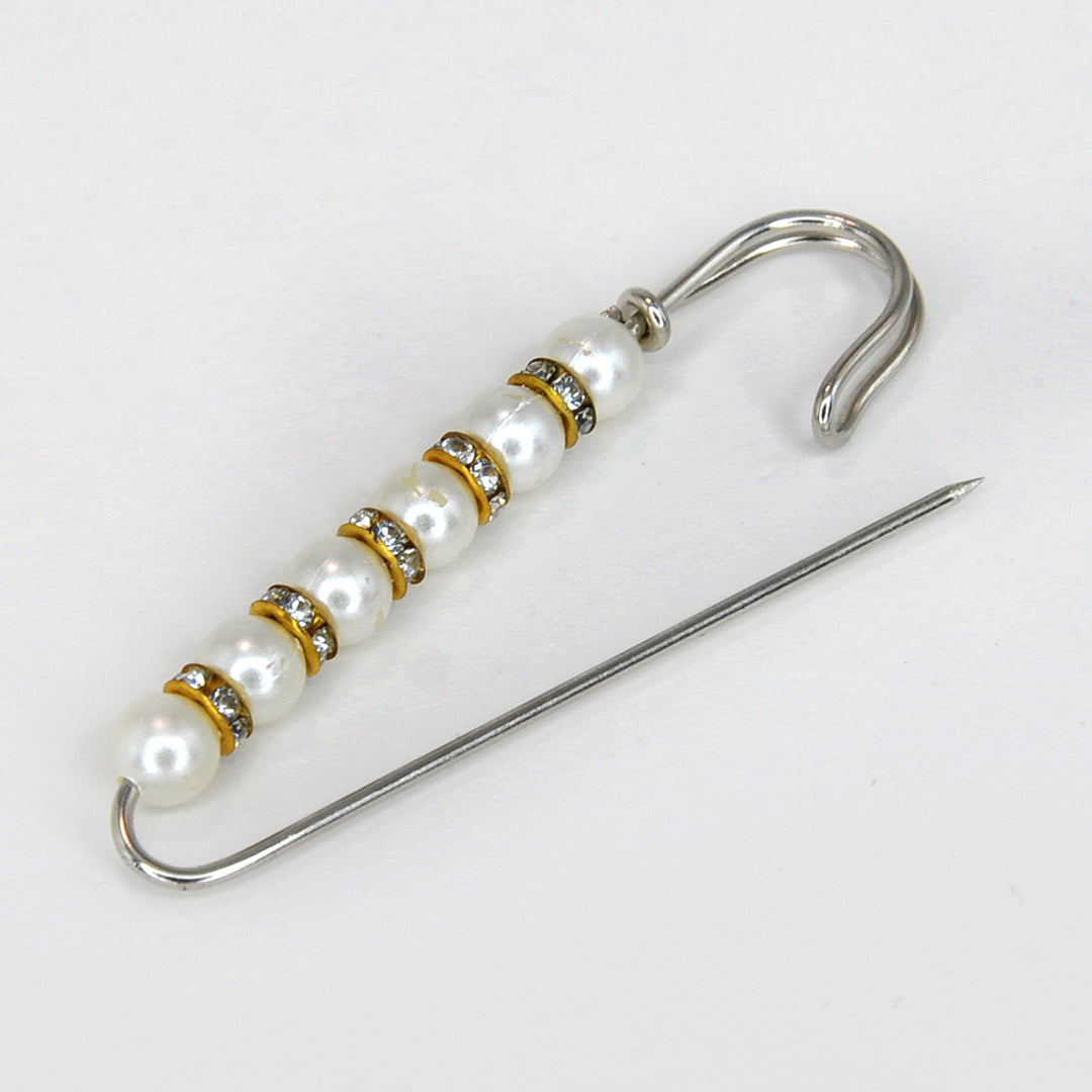 Pearl Rhinestone Safety Pins